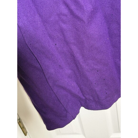 Vintage Art De La Mode Purple Wool Coat Womens Long Made USA 80s - Picture 7 of 14